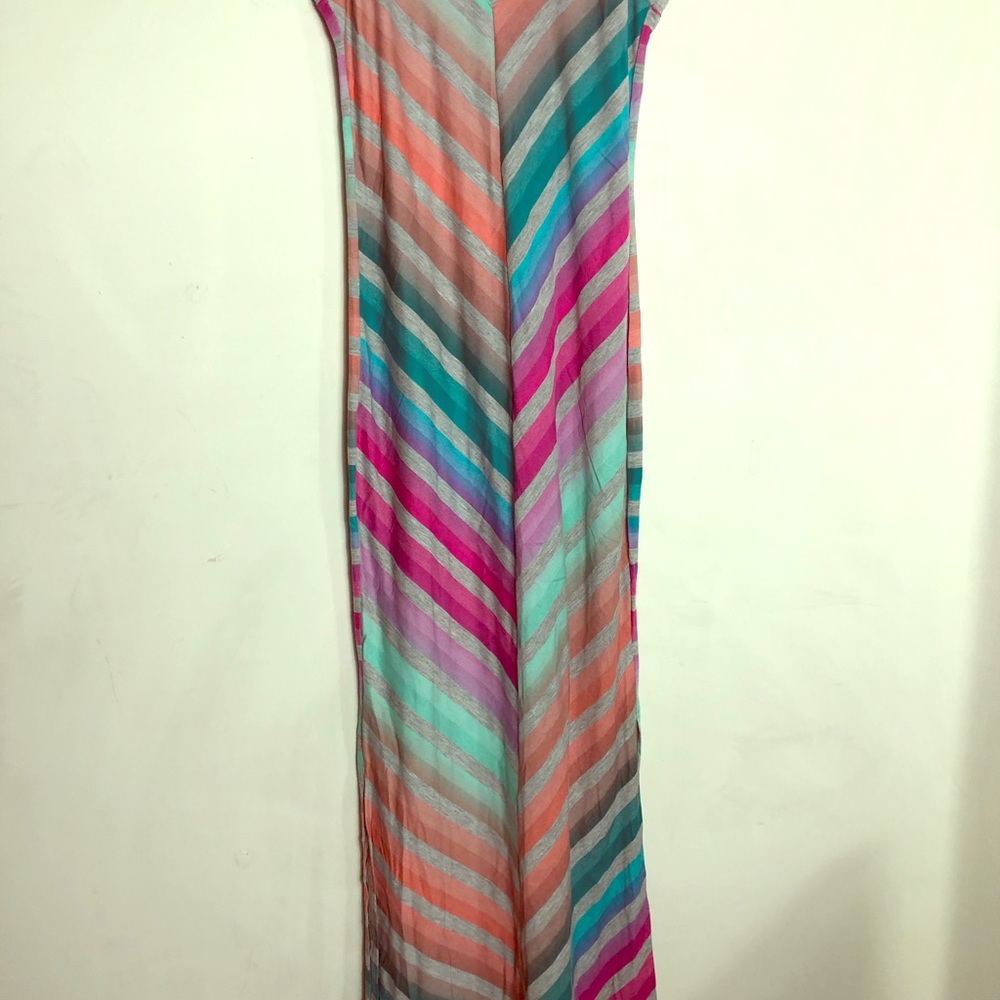 NWOT Striped maxi dress awesome rainbow colors
